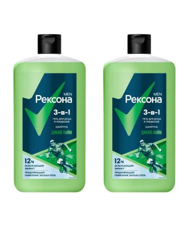 Rexona Shower gel 3 in 1 wild lime 750ml 2pcs