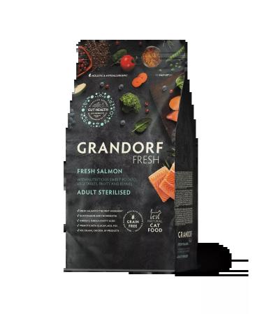 Grandorf fresh Feed for sterilized cats of salmon fillet with a battal of 2kg
