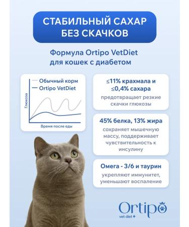 Ortipo Diabetics cat food Diabetic Glucose Control 6 kg - Buy Online on GoSupps.com