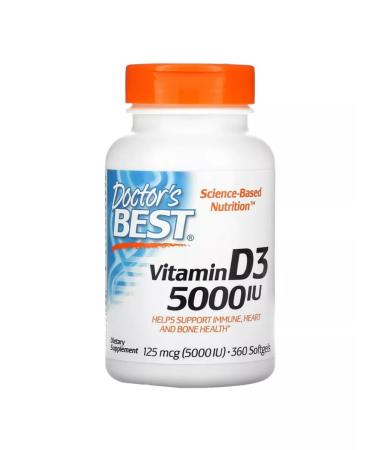 Doctor's Best Vitamin D3 125 mg (5000 IU) 360 capsules