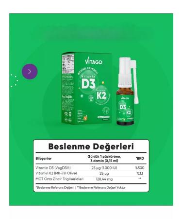 VITAGO Vitamin D3-K2 1000 - Buy Online on GoSupps.com