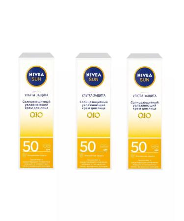 NIVEA SUN -face face cream SPF50 50ml 3 pcs Poland