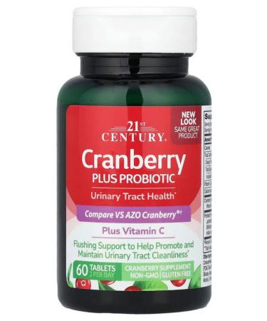 21st Century Cranberries plus a probiotic 60 tablets - Buy Online on GoSupps.com