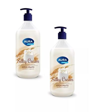 Aura Cream-soiled silk and rice milk 2 pcs 1000 ml