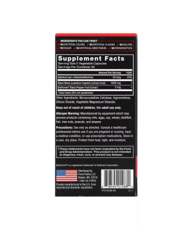 Force Factor Black poppy Black maca 60 capsules - Buy Online on GoSupps.com