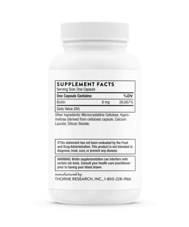 Thorne Research Biotin 60 tablets - Buy Online on GoSupps.com