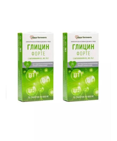 Heart of the Continent Glycine Forte with vit. B1 B6 B12 tab. 600mg No. 30 - 2 pack