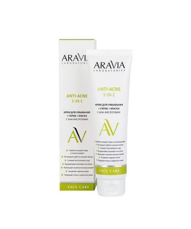ARAVIA Washing cream scrub mask with ana-oak-like 3V1 an-acids