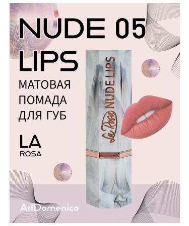 La Rosa Lipstick matte nude lips 05