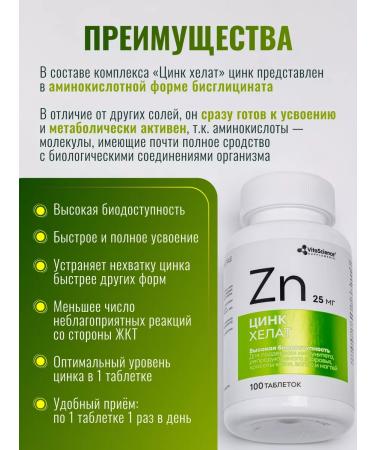 VitaScience Zinc Helat complex of vitamins dietary supplement - Buy Online on GoSupps.com