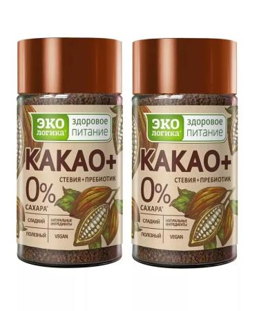 EcoLogic Cocoa plus with stevia without sugar 2x125g - Buy Online on GoSupps.com