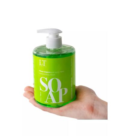 La & Te beaut Liquid soap with a dispenser Green apple 500 ml - Buy Online on GoSupps.com