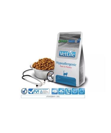 Farmina Dry food Vet Life Hypoallergenic Pork & Potato 1.5 kg - Buy Online on GoSupps.com