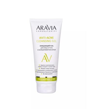 ARAVIA Cleansing gel for the face and body with salicylic acid 200 ml - Buy Online on GoSupps.com