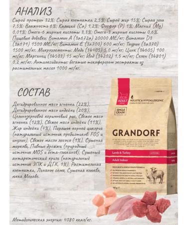 Grandorf Lamb with Indoor turkey for cats 2kg new - Buy Online on GoSupps.com