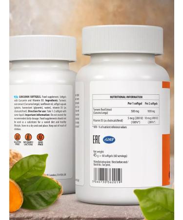 Fitnessland Curcumin D3 Kurkumin 60 capsules - Buy Online on GoSupps.com