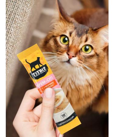 Titbit A set of treats for cats Cream-Sup with turkey 10g x 48pcs - Buy Online on GoSupps.com