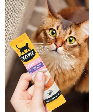 Titbit A set of treats for cats Cream-Sup with a rabbit 10g x 48pcs - Buy Online on GoSupps.com