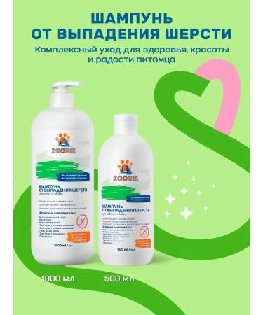 ZOORIK Anti-hair loss shampoo and mask for dogs and cats 1000+250 ml - Buy Online on GoSupps.com