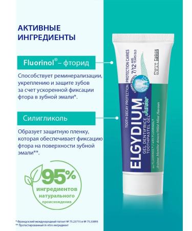 Elgydium Elgidium protection against caries with the taste of mint (7-12 years) 50 ml - Buy Online on GoSupps.com
