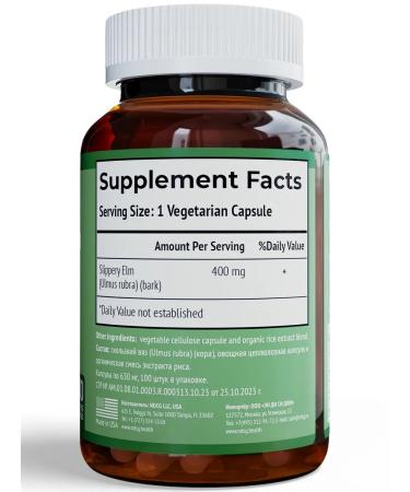 NDCG Slippery ELM slippery (rusty) 400 mg 100 capsules - Buy Online on GoSupps.com