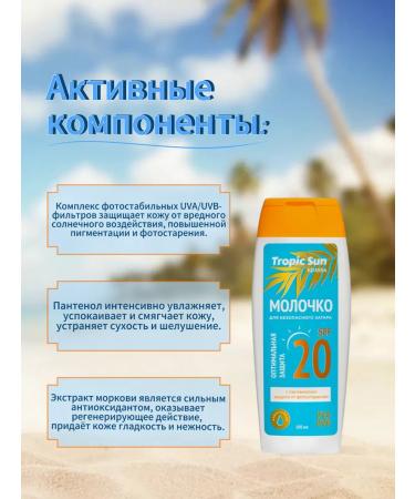 AZMAG Krassa Tropic Sun Milk for safe tanning SPF 20 - Buy Online on GoSupps.com