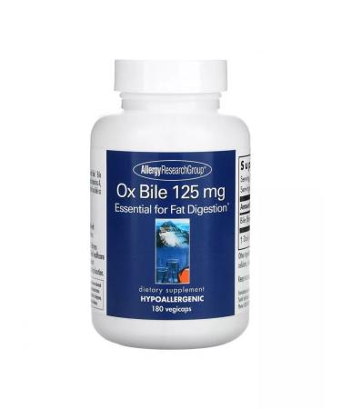 Allergy Research Group Ox bile bull bile 125 mg 180 plant capsules