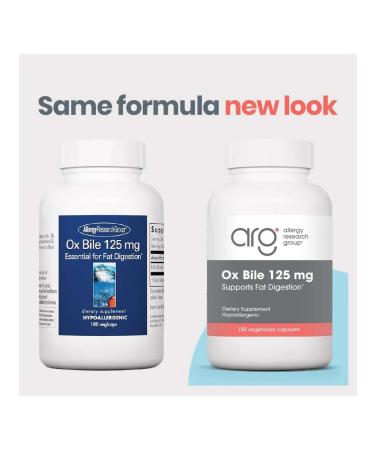 Allergy Research Group Ox bile bull bile 125 mg 180 plant capsules - Buy Online on GoSupps.com