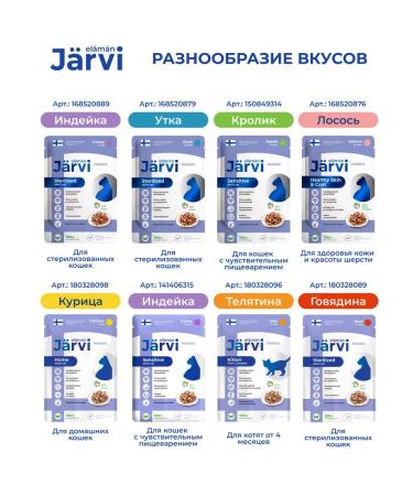 Jarvi elaman Wet food for sterilized cats turkey 85g x 48pcs - Buy Online on GoSupps.com