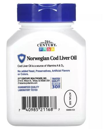 21st Century Norwegian fish oil including omega-3 dgk and vitamin D - Buy Online on GoSupps.com