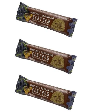 Stolbushino Murusli Batonchik cereal with blueberries and confused 40 g. 3 pcs