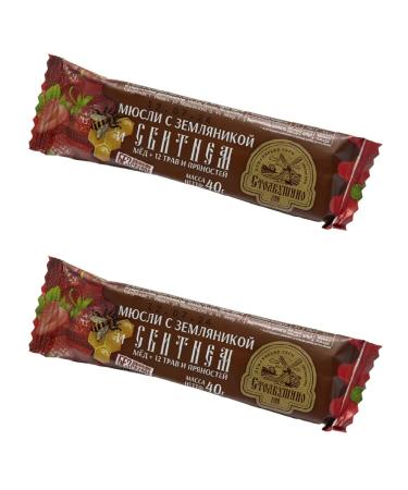 Stolbushino Murushel Batonchik cereal with strawberries and confused 40 g. 2 pcs