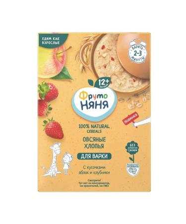 Frutonyanya Oatmeal porridge with pieces of apples and strawberries 200g 6 pcs - Buy Online on GoSupps.com
