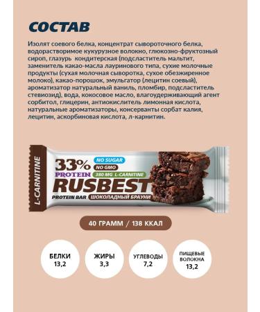 RUSBEST Protein bars in glaze of assorted tastes 16 pcs - Buy Online on GoSupps.com