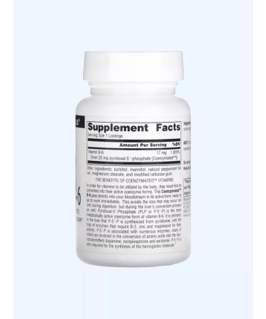 Source Naturals Coenzym Vitamin B-6 (B-6) CoenzyMated B-6 25 mg 120 tab - Buy Online on GoSupps.com
