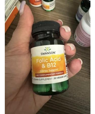 Swanson Folic acid vitamin B12 30 capsules - Buy Online on GoSupps.com