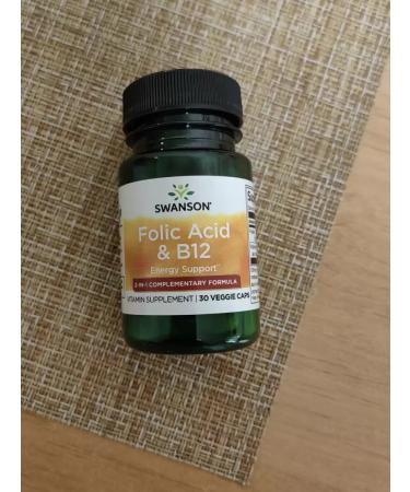 Swanson Folic acid vitamin B12 30 capsules - Buy Online on GoSupps.com