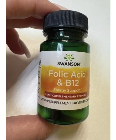 Swanson Folic acid vitamin B12 30 capsules - Buy Online on GoSupps.com