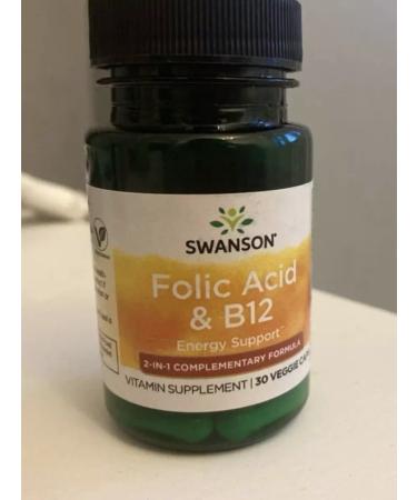 Swanson Folic acid vitamin B12 30 capsules - Buy Online on GoSupps.com