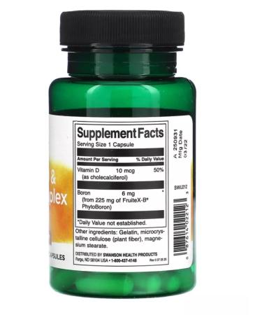 Swanson Vitamin D and BORR 60 Caps Cap - Buy Online on GoSupps.com