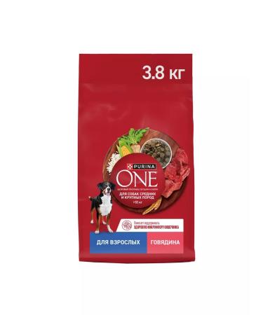 PURINA ONE For adult dogs beef with rice 3.8 kg - Buy Online on GoSupps.com