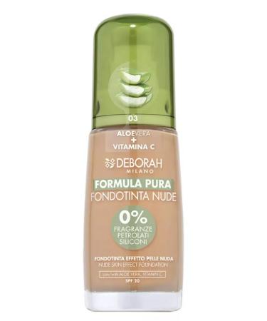 DEBORAH Milano Tonal base Formula Pura Foundation Nude tone 03 30ml