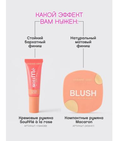 VIVIENNE SABO Face blush matte macaron tone 01 peach - Buy Online on GoSupps.com