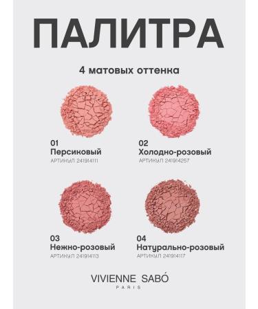 VIVIENNE SABO Face blush matte macaron tone 02 cold pink - Buy Online on GoSupps.com