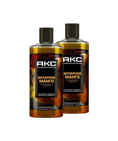 AKC Shower gel and shampoo 2v1 amber mango 12h 400 ml 2pcs
