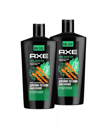 AKC Shower gel and shampoo 3v1 Power of male jungle 610ml 2pcs - Buy Online on GoSupps.com