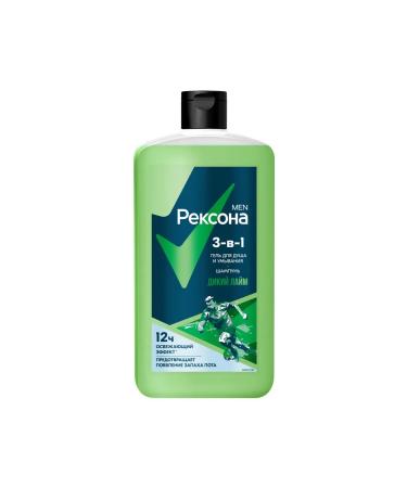 Rexona Shower gel washing and shampoo 3B1 wild lime 750ml - Buy Online on GoSupps.com