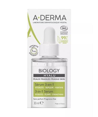 A-derma Biology Hyalu 3V1 Facial Wedence for Brave Skin 30 ml - Buy Online on GoSupps.com