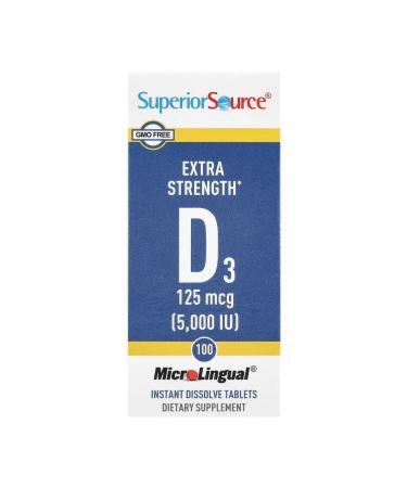 Superior Source Vitamin D3 125 g (5000 IU) Microlingual - Buy Online on GoSupps.com