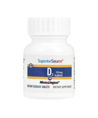 Superior Source Vitamin D3 125 g (5000 IU) Microlingual - Buy Online on GoSupps.com